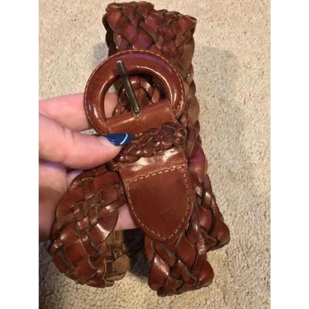 Vintage “Made in Turkey “ Braided Leather Belt in Brown